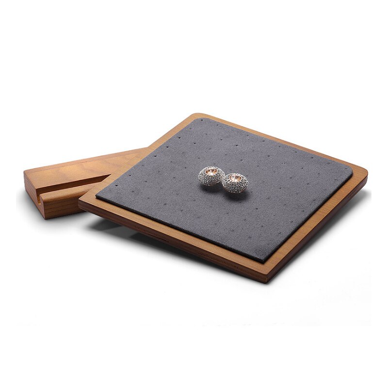 Soporte desmontable de madera para colgar joyas, estante para colgar pendientes, soporte de pendientes, soporte de pendientes de madera maciza de bambú