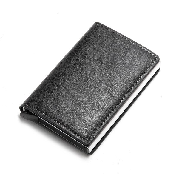 Aluminum Metal Credit Business Mini Card Wallet Man Women Smart Wallet Business Card Holder Rfid Wallet: Gray 9810