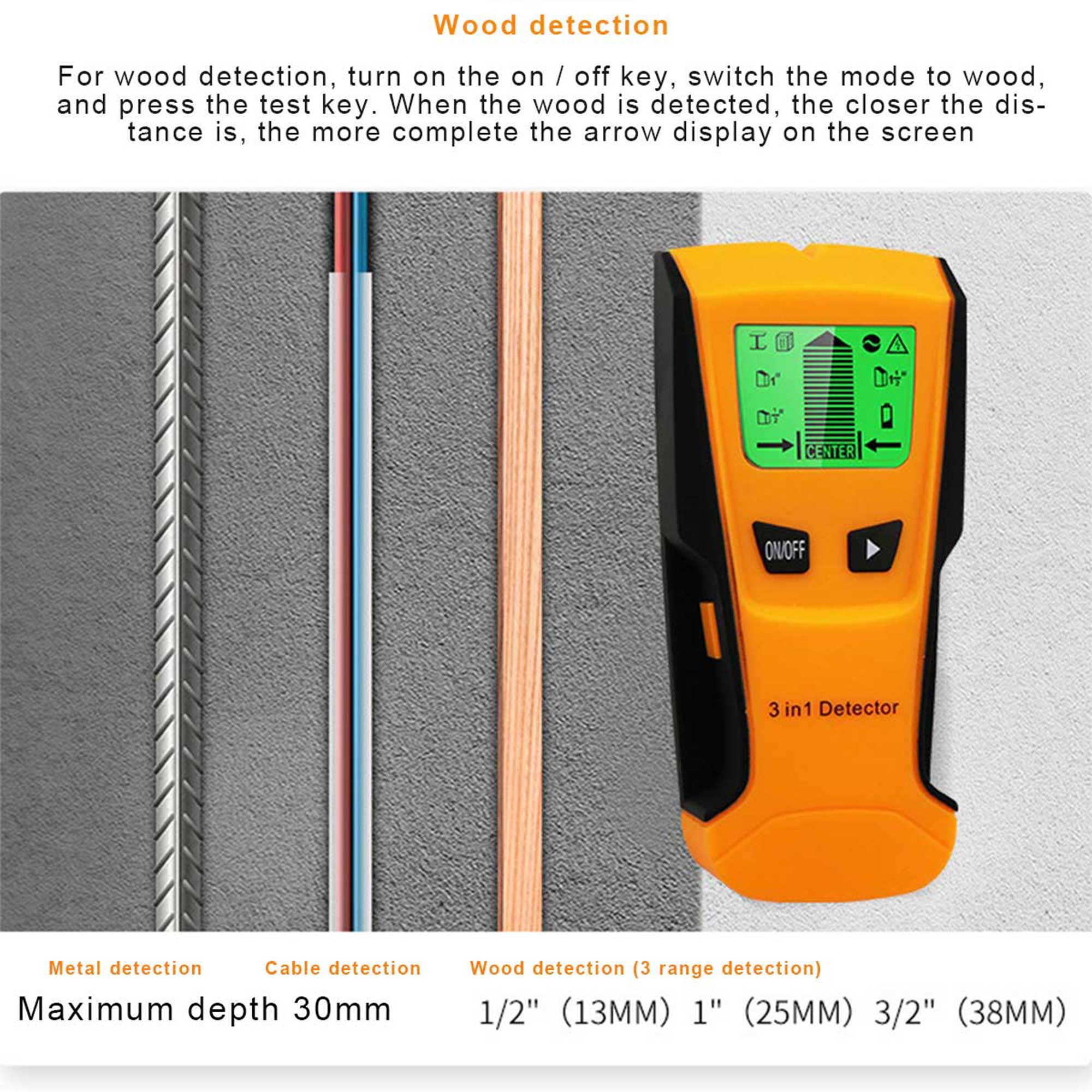 Style Stud Finder, Multi-Function Electronic Wall Stud Sensor Detector with LCD Display for Wood Metal Studs AC Wire