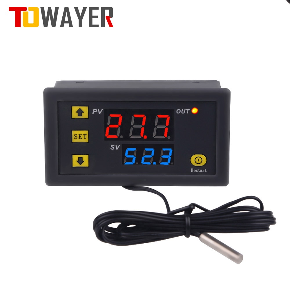 Controlador de temperatura Mini Digital W3230, regulador de termostato, Control de enfriamiento de calefacción, termorregulador con Sensor, 12V, 24V, 220V