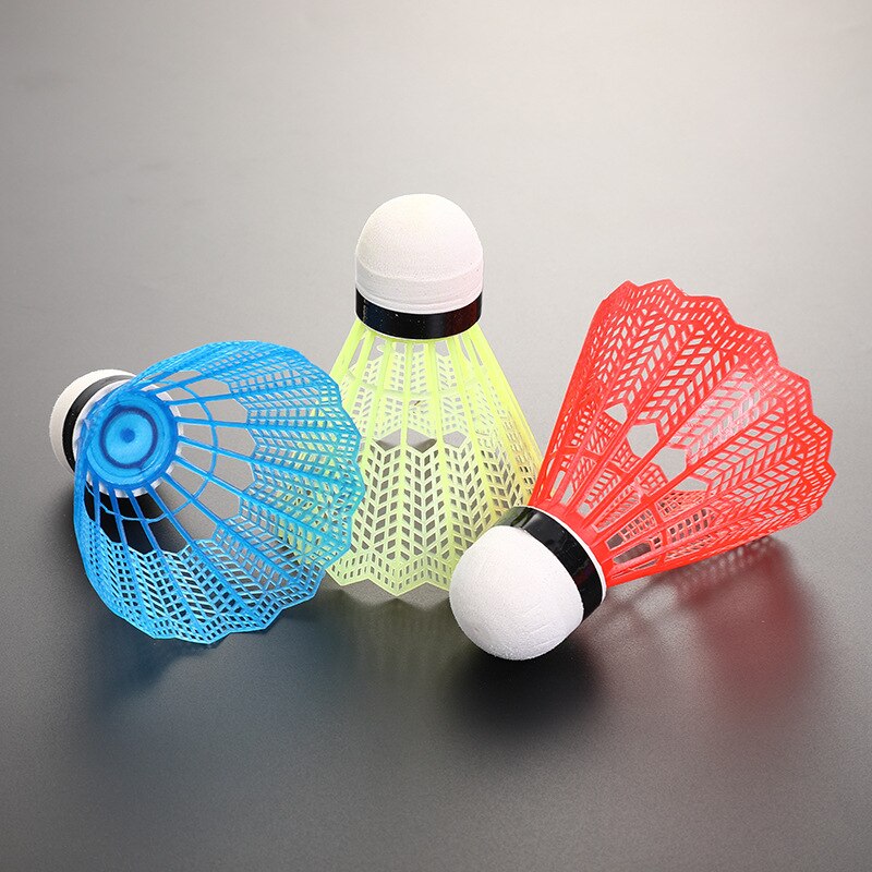 12 stk sæt badmintonbolde fjerkræ farverige pc nylon badmintonbolde udendørs sport gym fitness skum hoved fjederbolde