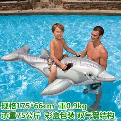 Cartoon Swim Floats Rafts Bed Air Mattress Floating Row Inflatable Pool Buoy Summer Swimming Water Boat Floating Row Kickboard: Small Dolphin