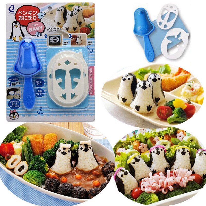 Forma di pinguino Stampo Palla di Riso Carino Sushi Muffa Della Muffa creatore Utensili Da Cucina Onigiri creatore impostato Bento Sandwich gadget Fai Da Te Pugno