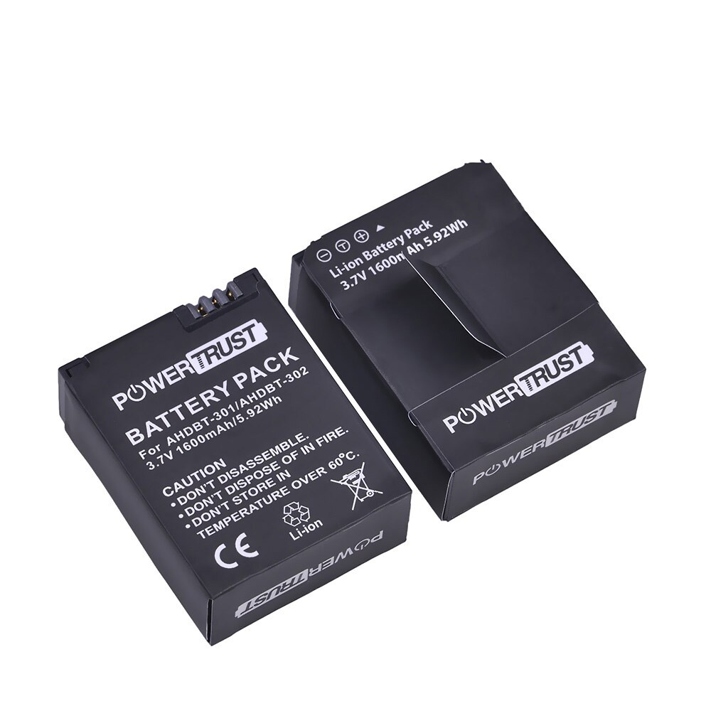 Oplaadbare Li-ion Batterij Voor Actiecamera – 3,7V 1600mAh – Compatibel Met 3/3+ Sportcamera – Vervangt AHDBT-201/301