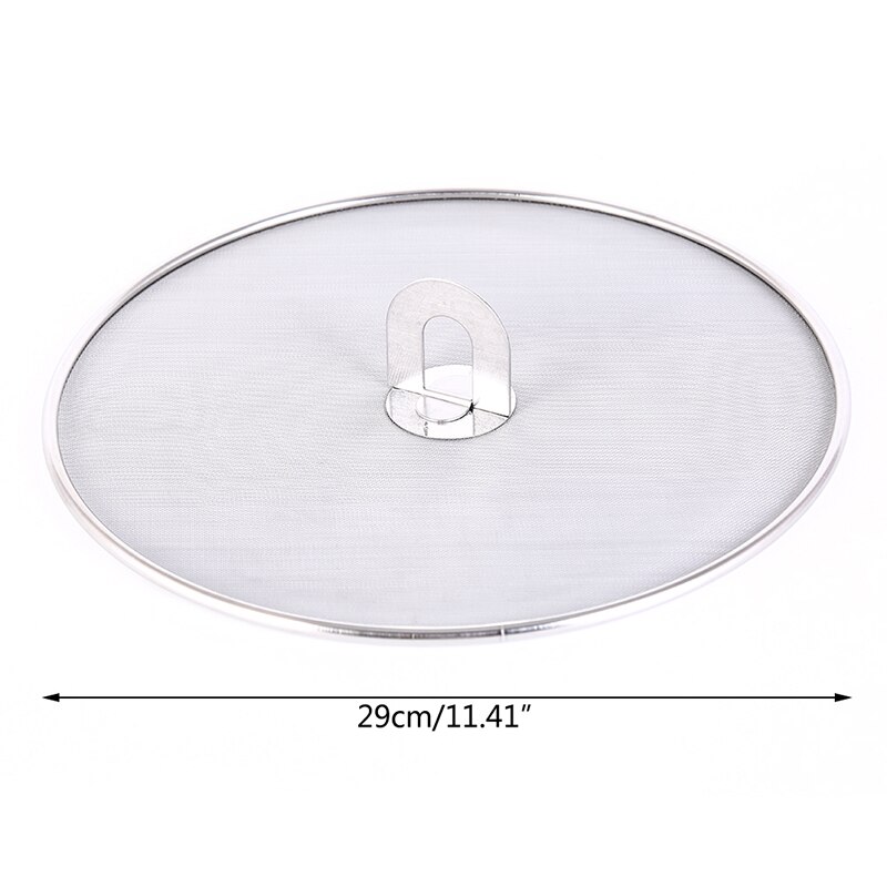 1PC Stainless Steel Oil Proofing Pan Cover Spill Proof Frying Splatter Screen Lid: 29CM