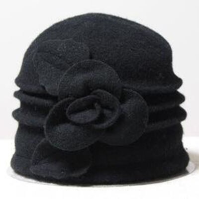Bowknot 100%  uldhat forår og efterår vinter midaldrende kvindelig floppy hat kvinder europæisk tidevande kuppel fedoras mor filt hatte: 2