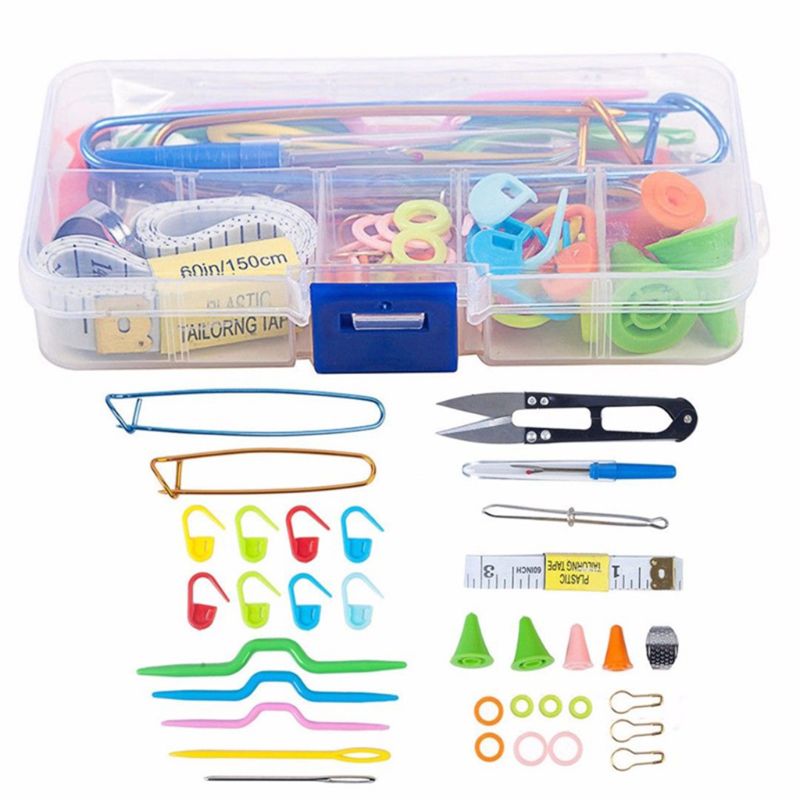 DIY Handwerk Stricken Nadeln Werkzeuge Set Häkeln Haken Clip Stich Marker Schere
