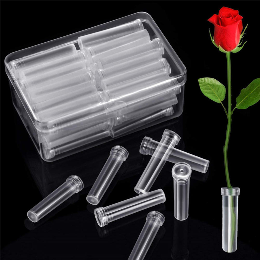 100 Stks/zak Plastic Transparant Groen Laboratorium Clear Plastic Test Tubes Bloem Buis Container Voor Bloem Opslaan Bloemist Trasfe