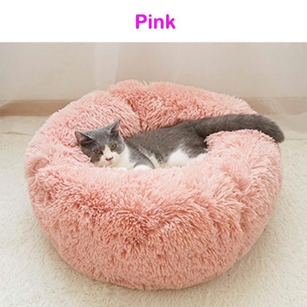 Soft Pet Sleep Blanket Cat Nest Keep Warm Type House Bed Round Shape Plush Puppy Winter Dog Bed