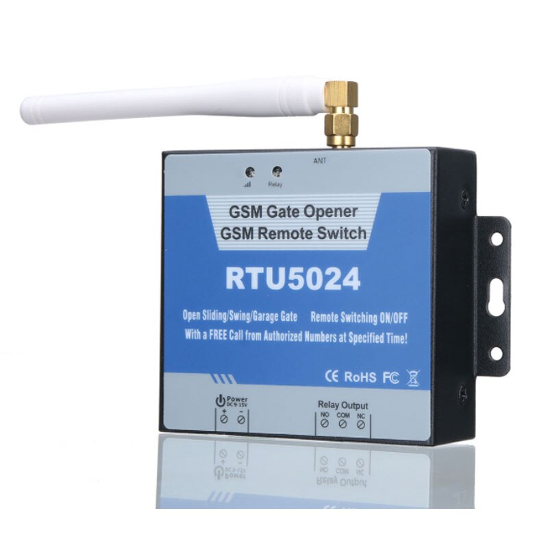 GSM Gate Controller Relay Switch ON/OFF Sliding Swing Garage Door Authorized Access Free Call RTU5024 850/900/1800/1900MHz