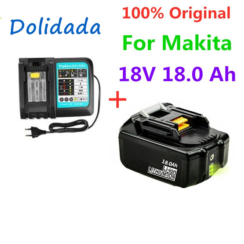 18V18Ah Rechargeable Battery 18000mah Li-Ion Battery Replacement Power Battery for MAKITA BL1880 BL1860 BL1830battery+3A Charger: White