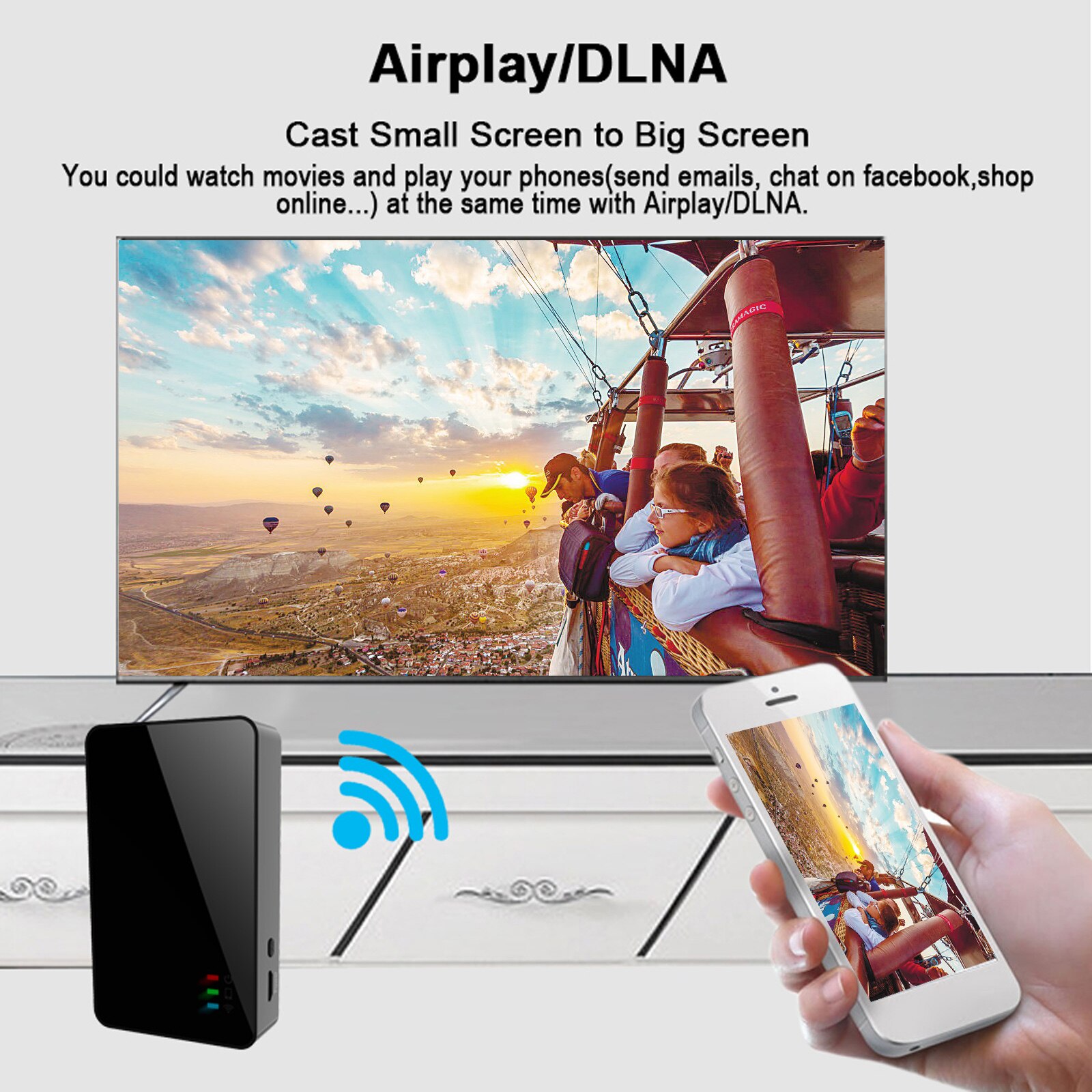 2.4G Wireless WiFi Display Dongle Receiver Ethernet Wired Network Adapter WiFi Hotspot TV Dongle for Home Car
