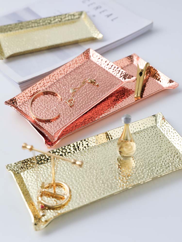 Metal Square Plate Tableware Serving Platter Dinner Vintage Stainless Steel Plate Talerze Obiadowe Serving Tray BK50SC