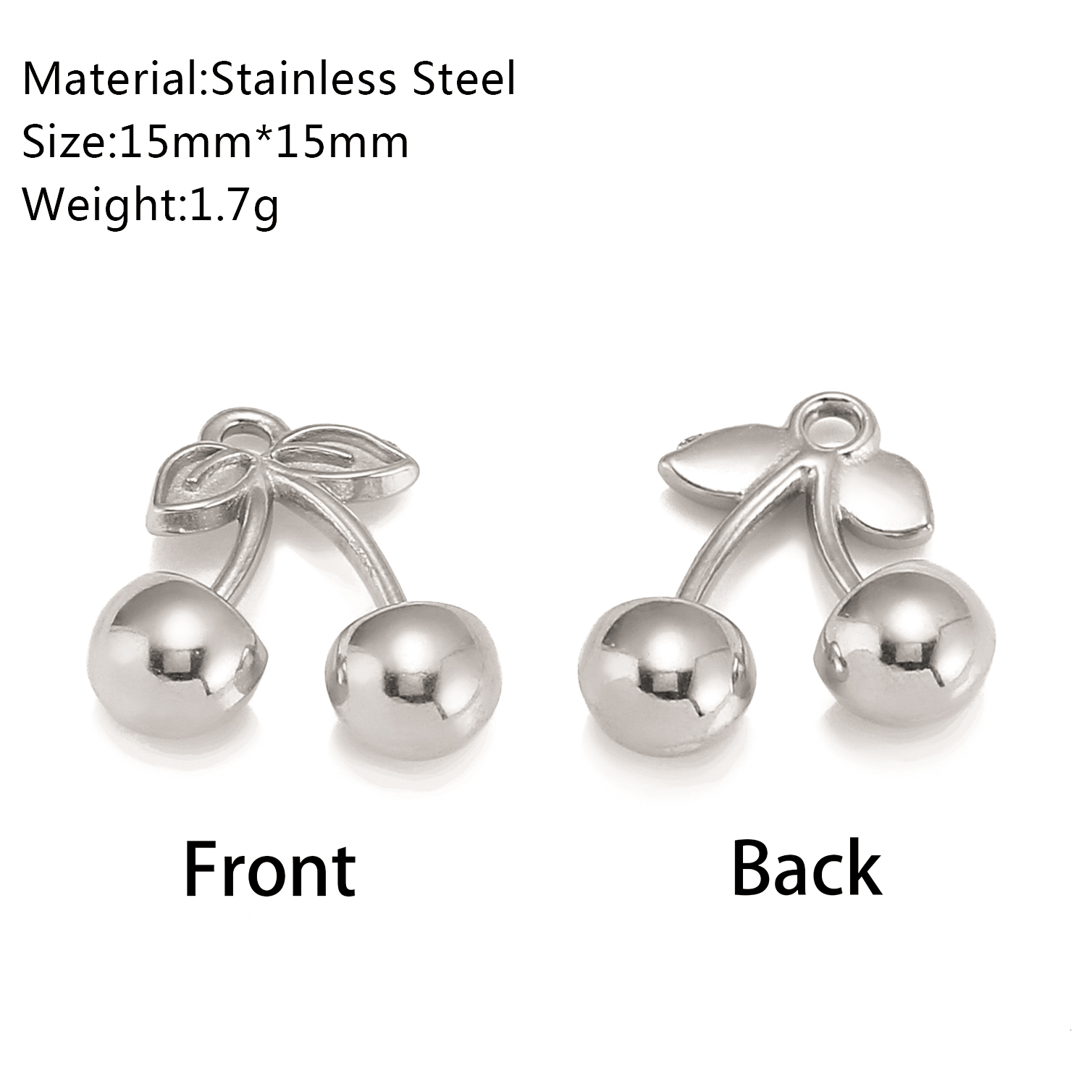 3 pezzi di ciondoli a forma di cuore/c lucchetto/trefoglio in acciaio inossidabile con simbolo della mano d'amore, non sbiadiscono, collana fai da te, braccialetto, creazione di gioielli: Nessuno