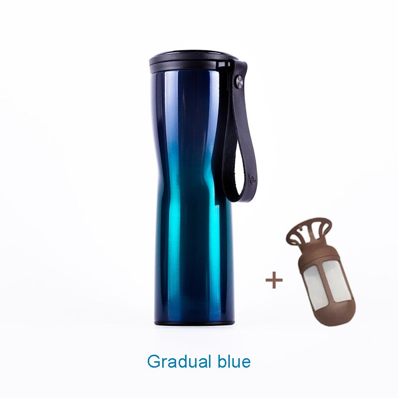 Xiaomi KissKissFish MOKA Smart Coffee Cup Travel Mug Stainless Steel 430ml Portable with OLED Touch Screen Temperature Display: Blue