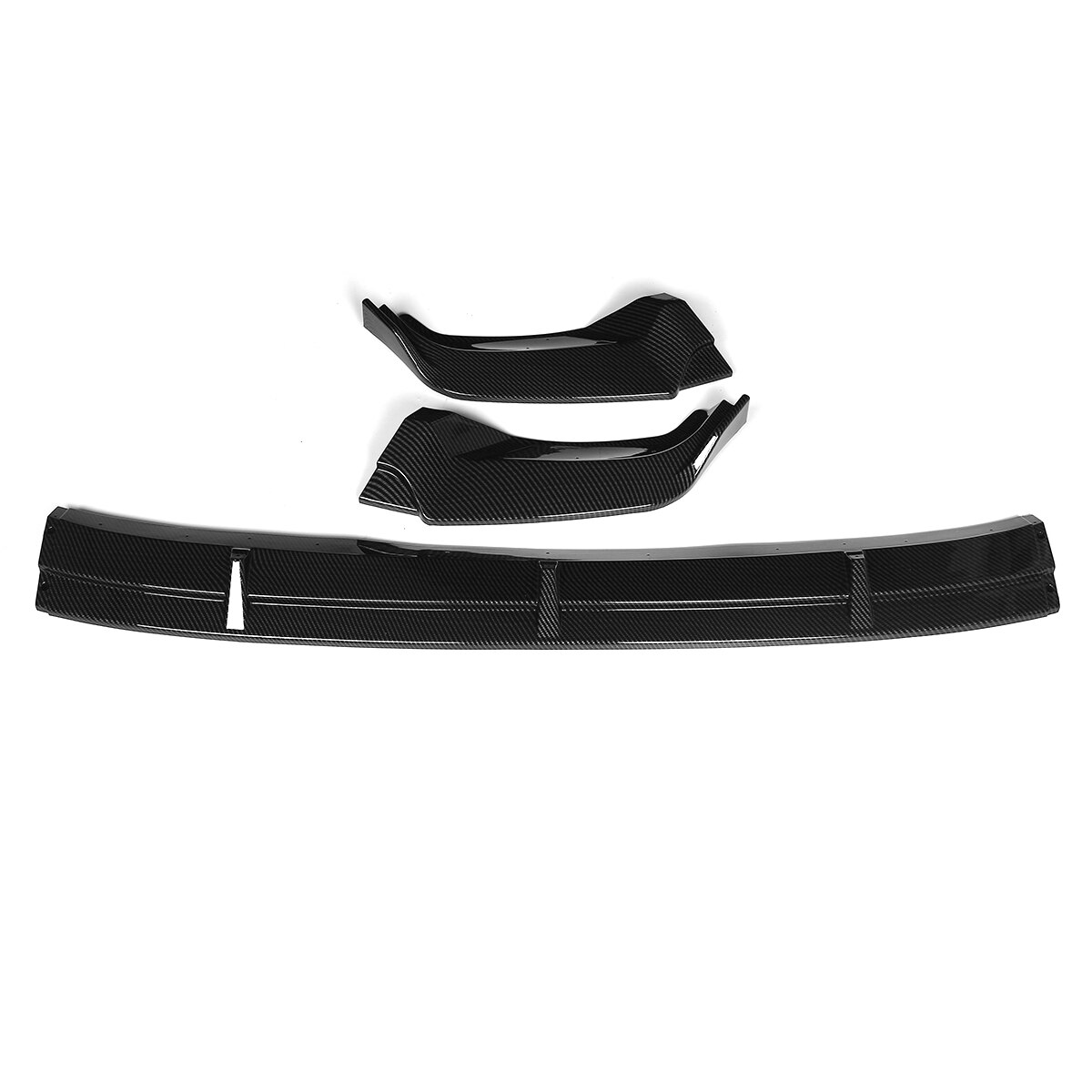 3 st svart/kolfiber look bil främre stötfångare läpp body kit splitter diffuser läpp spoiler skydd skydd för vw tiguan