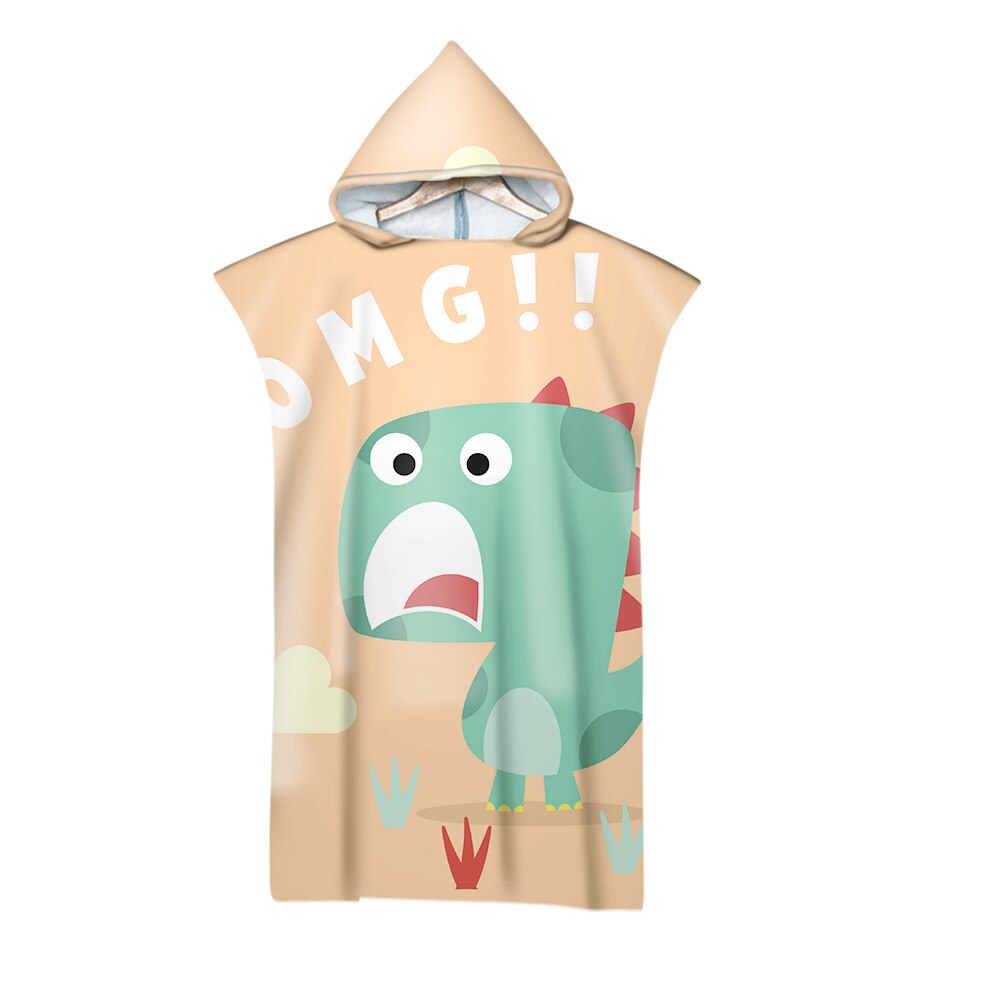 Dinosaur Cartoon Printed Microfiber Beach Towel For Kids Adults Soft Hooded Bath Towels Swimming Cloak: 3