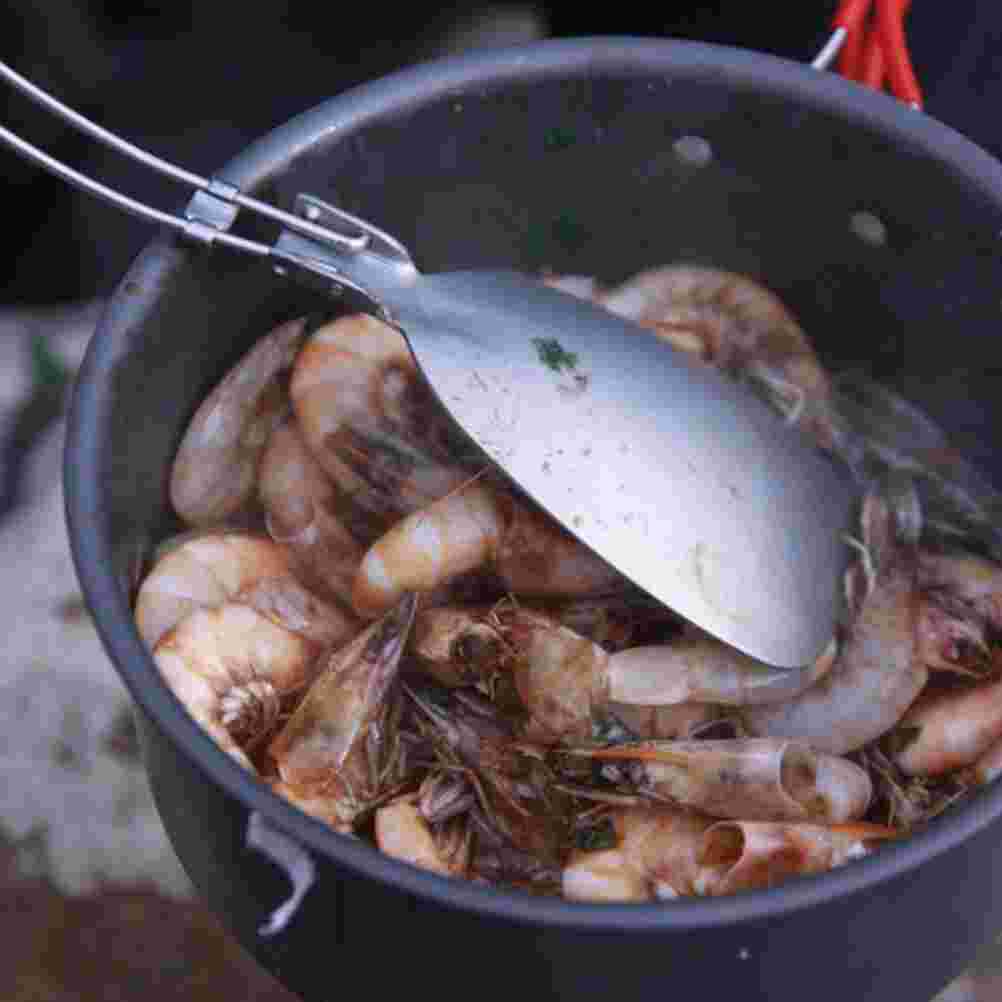 Espátula plegable para cocinar al aire libre, accesorio multifunción para freír, Wok, accesorio de Camping