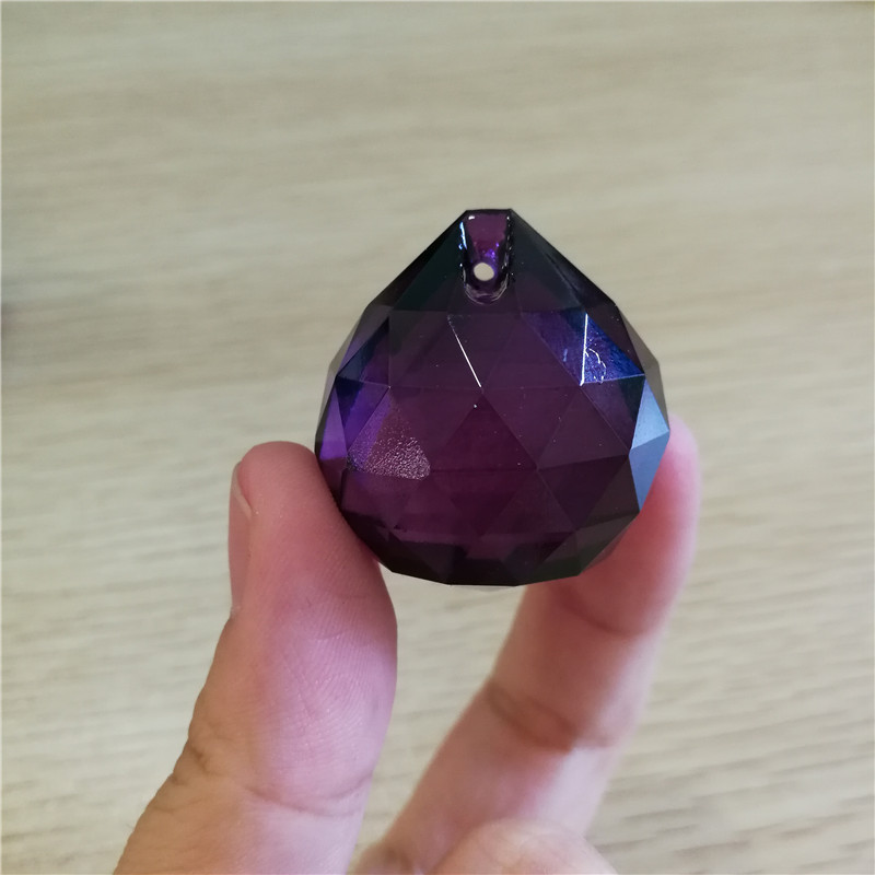 15mm-40mm Crystal Chandelier Ball Various Color 10 Pieces Glass Faceted Prisms Decorative Lighted Beads: Dark Purple / 30mm