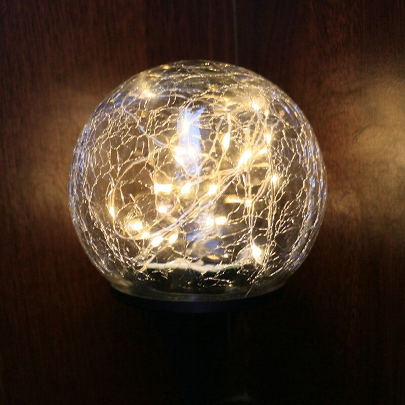 Solar Garden Light Crack Ball Lawn Light for Outdoor Decoration,Solar Powered,Waterproof,with LED Auto on / Off Light