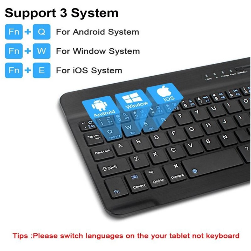 10 Inch Mini Bluetooth Keyboard for tablet Wireless Keyboard For Ipad pro / IPhone Laptop Rechargeable For Xiaomi/Samsung/Huawei