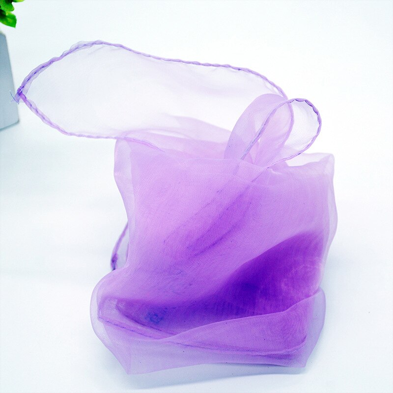 Fille Performance petits foulards danse foulards Imitation de soie petits carrés Candycolor couleur unie belle écharpe: light purple