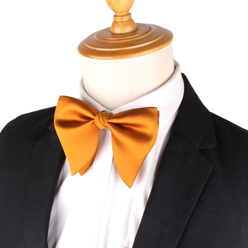 Pajarita de gran tamaño para hombre y mujer, lazo grande con nudo para adulto, corbatas sólidas para hombre y mujer, pajaritas marrón óxido para el novio