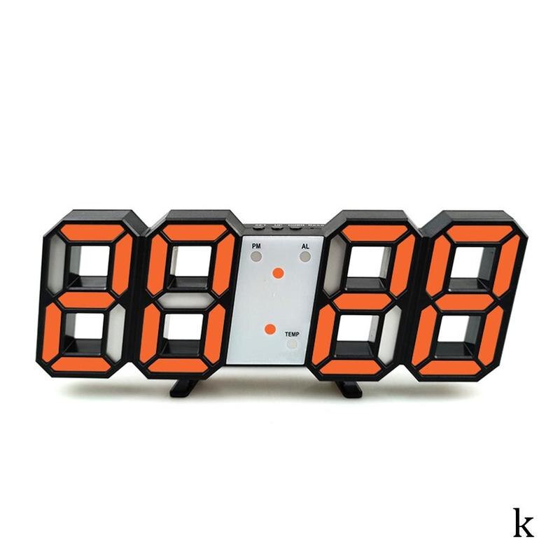 3d digitale klok wekker digitale wandklok led alarm grote klok temperatuur elektronische klok klok 1999 r8 q 9: K