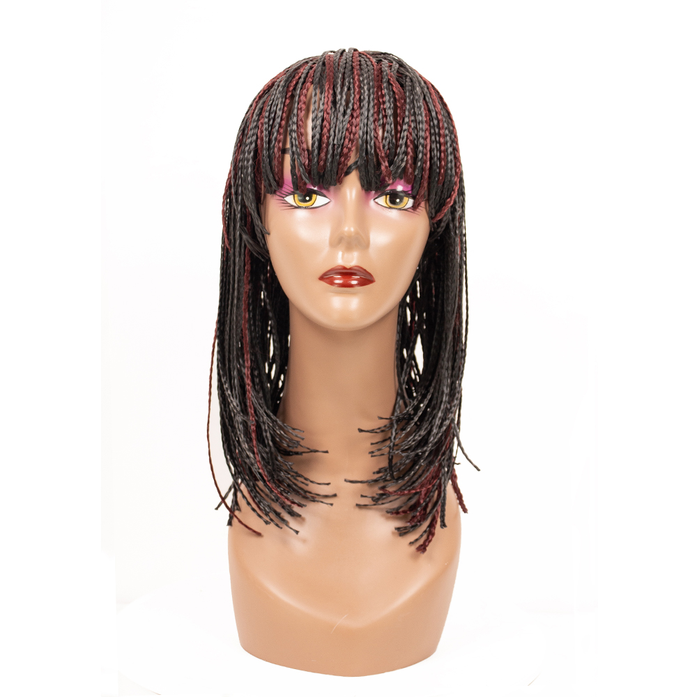 Cheveux Tressés synthétiques Boîte Tresse Perruques Pour Femmes Tresse Africaine Perruque Pas Cher Perruques Tressées Synthétiques Bob Perruque Perruques Tressées: 1B-Bug / 12inches