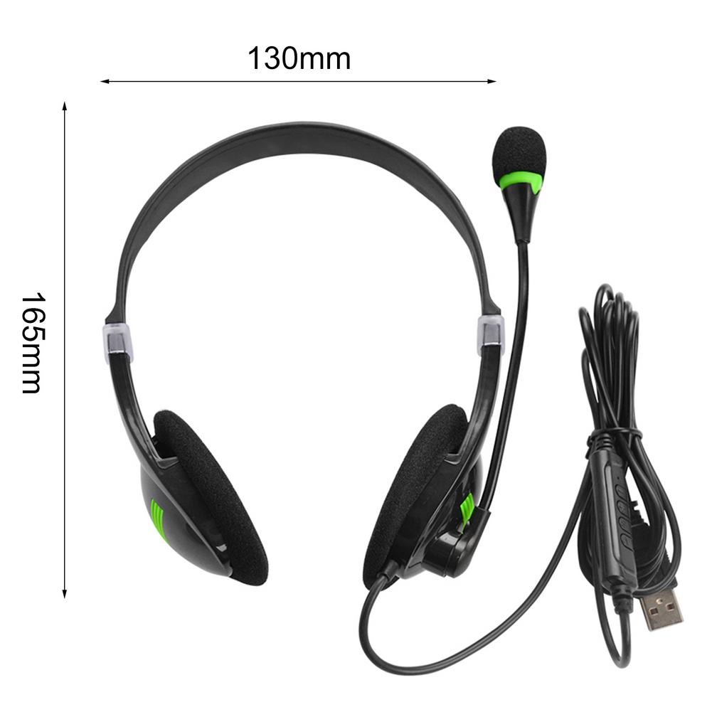 Wired Headphones With Microphone Over Ear Headsets Bass HiFi Sound Music Stereo Comfortable Earphone For PC
