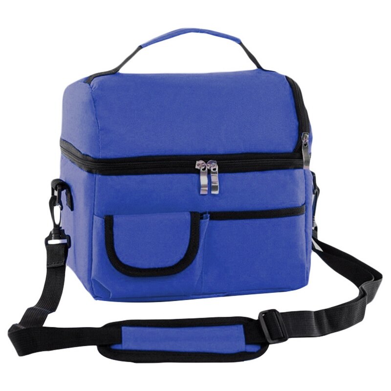 MoneRffi Multifunktions Picknick Clooer Box Doppel Deck Mittagessen Tote Thermische Isolierung Tasche Wasserdichte Lebensmittel Frisch Halten Mittagessen Tasche: royal blue