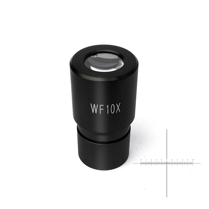 Ocular Ramsden de Campo Amplio WF10X para microscopio biológico, tamaño de montaje de 23,2mm, campo de 16mm, con o sin retícula de micrómetro: With Reticle