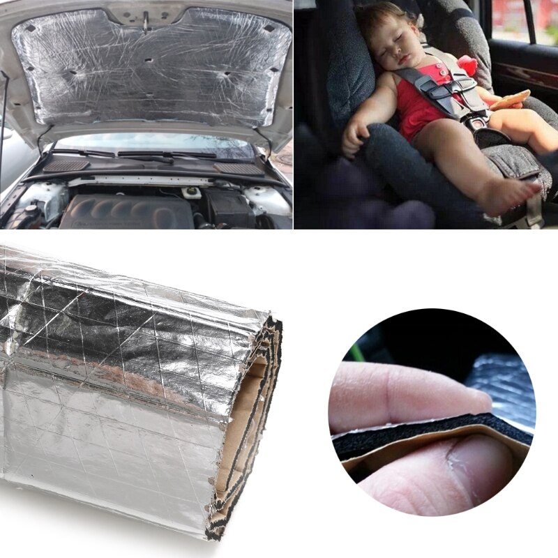 Auto Roof Heat Shield Insulation Car Sound Noise Deadener Sheet For Bonnet(Hood) Fender Pillar Firewall 100x 100CM