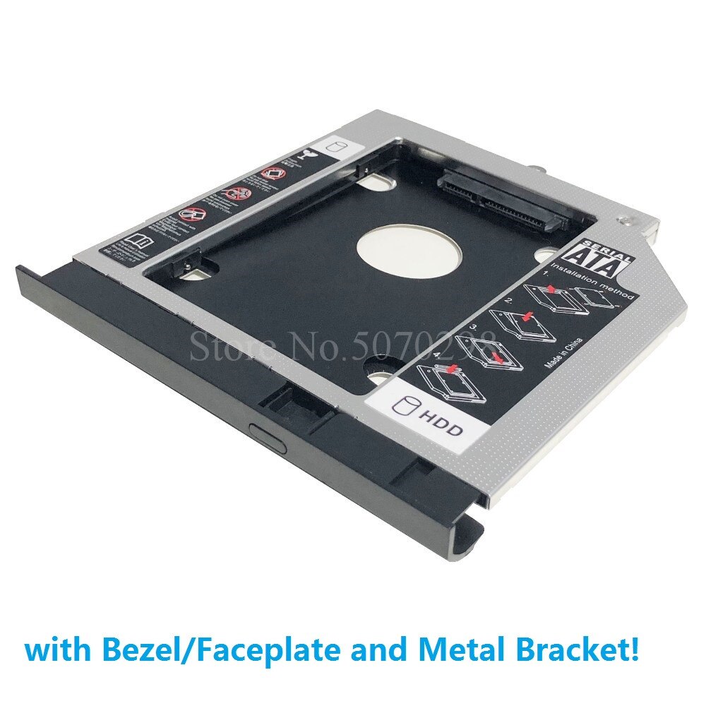 Con bisel 2nd SATA 3,0 de 2,5 "HDD Disco Duro SSD óptico Caddy para Acer Aspire E5-571G E5-551G E5-531G E5-511G ¡v3-572G V3-532G
