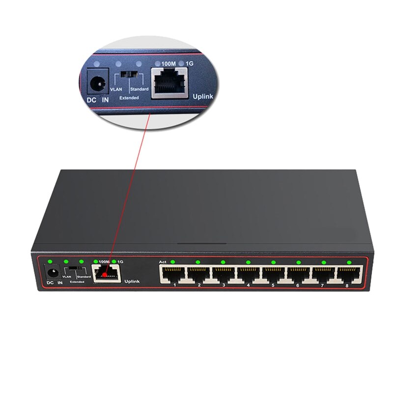 Ethernet Switch Gigabit Ethernet Switch 9-Port 100/1000Mbps Gigabit Switch Hub Full or Half Duplex Desktop Lan Ethernet