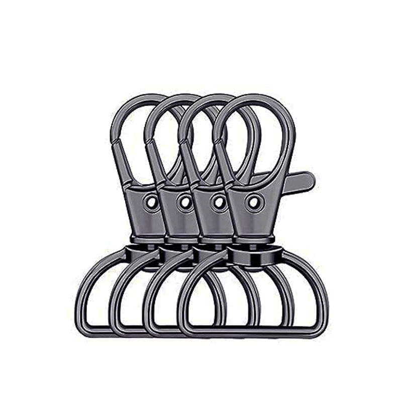 10pcs Swivel Clasp Lanyard Snap Hooks Keychain Clip Hook Metal Lobster Claw Clasps for Lanyard Key Rings Crafting Purse: 3# / Black Nickel