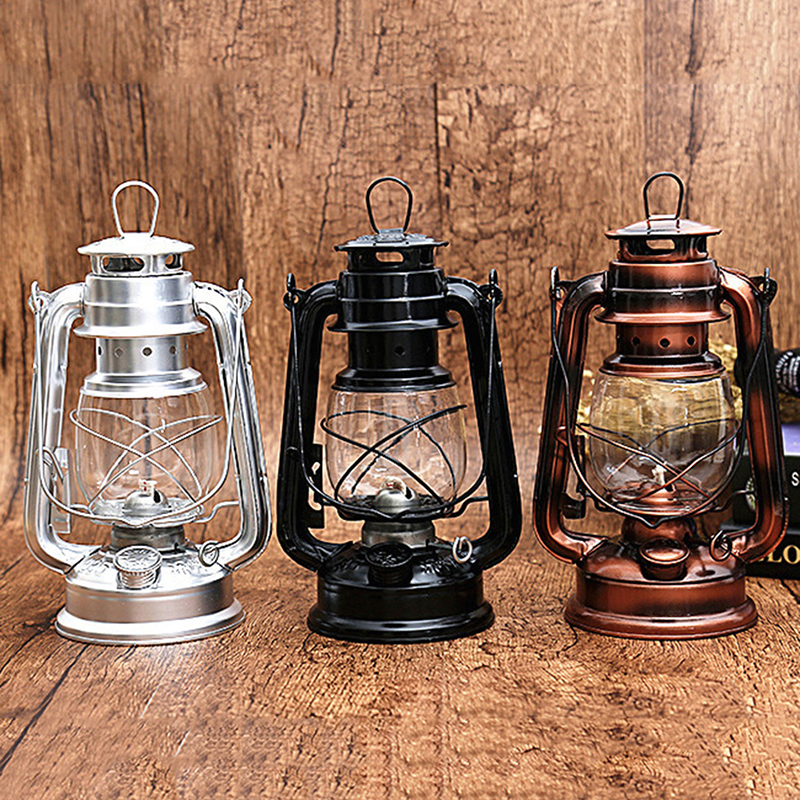 25cm retro klassisk petroleumslampe 6 farver 235 led dæmpbare petroleumslanterner væge bærbare lys bærbare lys udsmykning