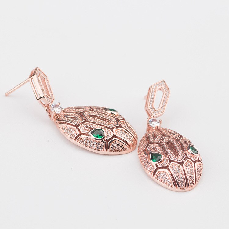 incrusté hao pierre creuse boucles d'oreilles femme ovale vert oeil serpent animal boucles d'oreilles simple personnalité boucles d'oreilles bijoux