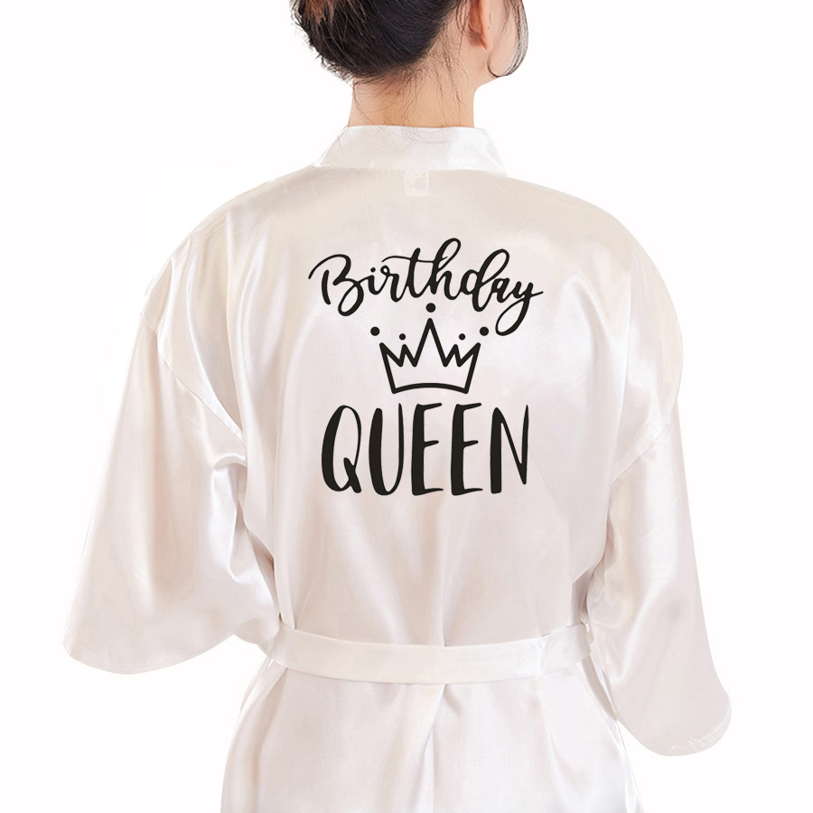 Verjaardag Queen &amp; Squad Wedding Party Bruid Robe Badjas Satijnen Bruids Pyjama Bridal Party Gewaden Bruidsmeisje Gewaden