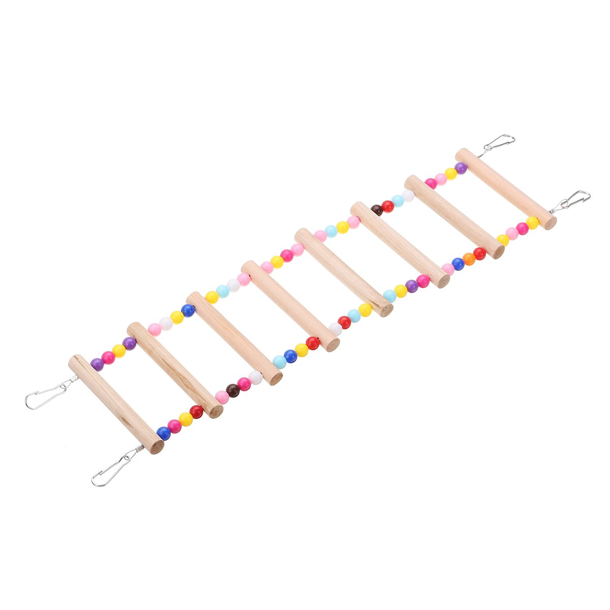 4/5/6/7/8 Layer Bird Ladders Pets Parrots Ladders Climbing Toy Hanging Colorful Balls With Natural Wood Colorful Balls: 8 Ladders