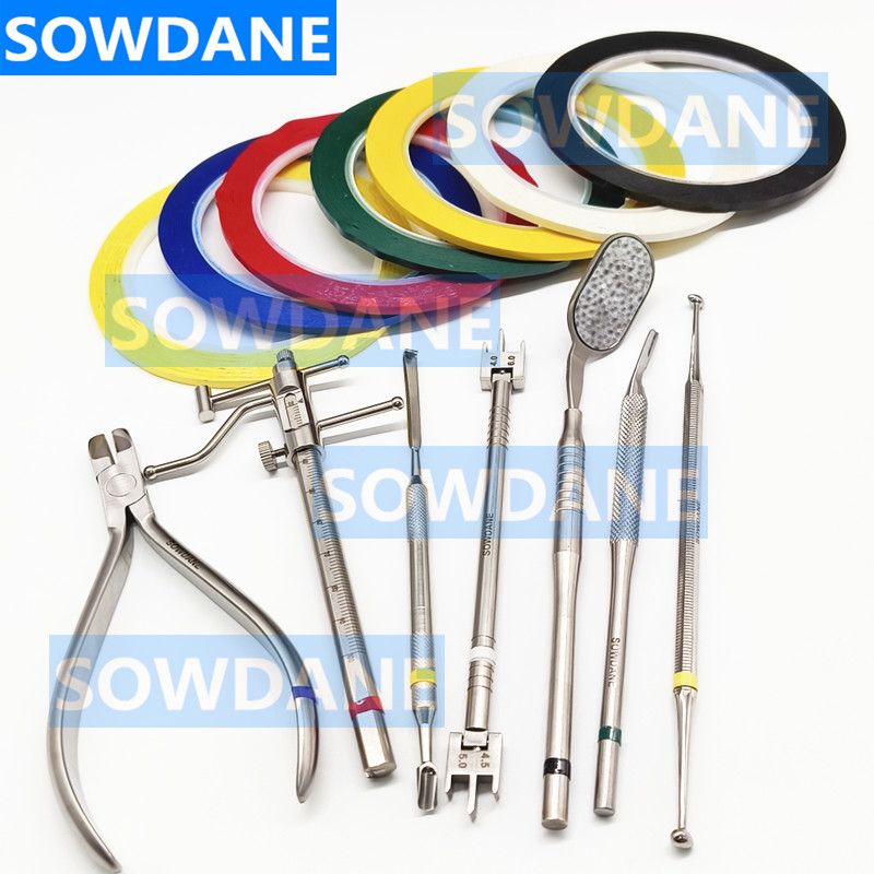 Bande annulaire de Code dentaire multicolore, 1 rouleau/2 rouleaux, pour Instruments dentaires, matériau de dentiste Autoclavable, longueur 65m, largeur 3mm/5mm