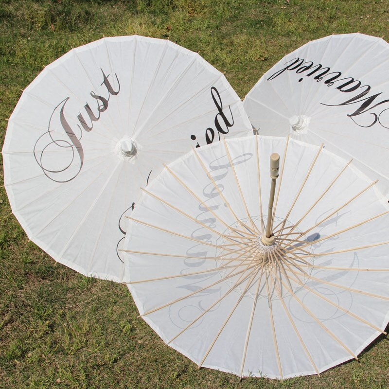 Chinese Traditional Handicraft Handmade Rice Paper Parasol Wedding Just Married Print Paper Umbrella Party
