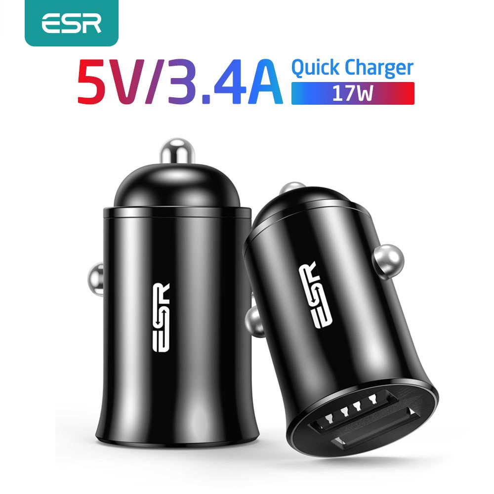Esr Autolader Universele Snel Opladen Dual Usb Car Charger Voor Iphone Xiaomi Samsung Huawei Auto-Oplader Telefoon Oplader 17W