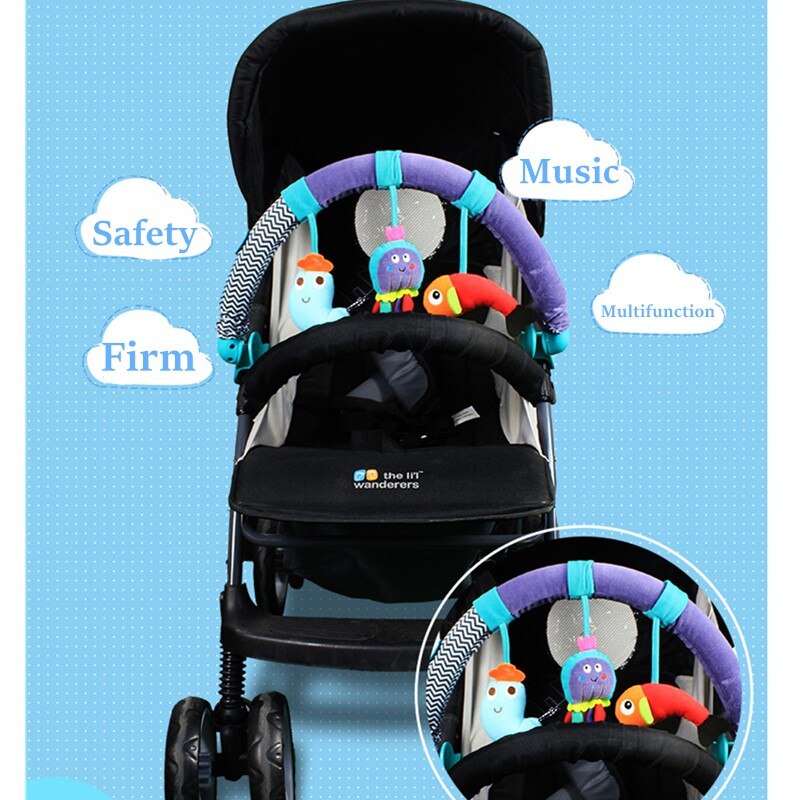 Sozzy rosa Baby kinderwagen Auto Clip drehmaschine bett hängen Rassel Glocke kaninchen plüsch spielzeug Sitz Nehmen Entlang Reise Bogen 25% aus