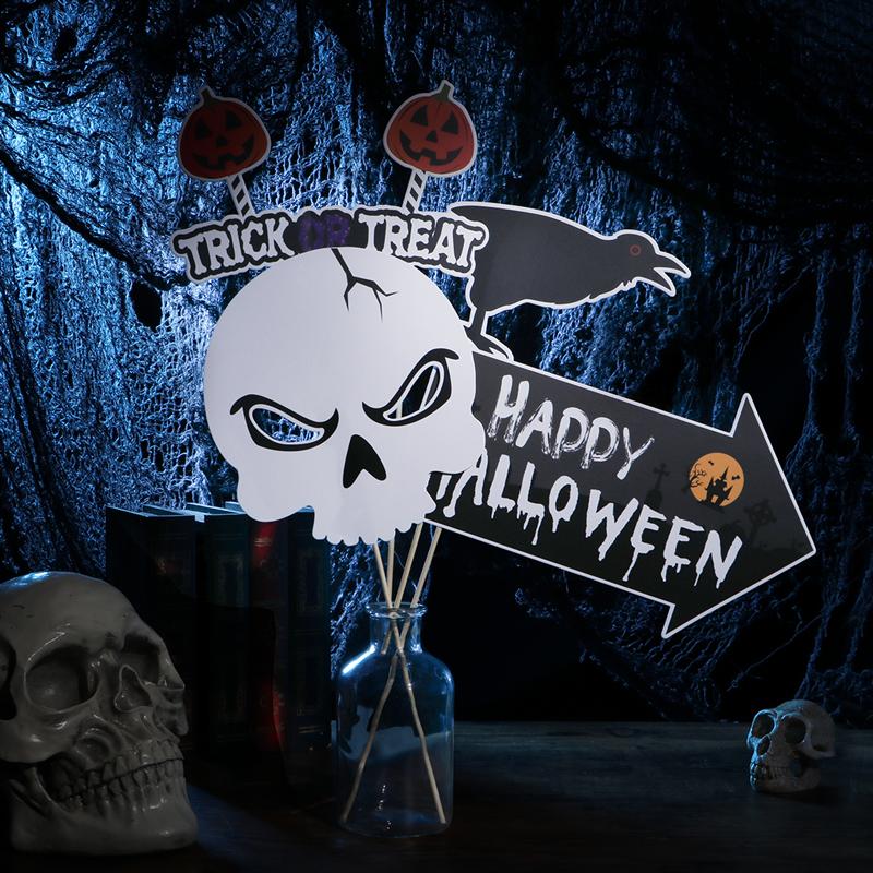 Amosfun 20PCS Halloween Party Photo Booth Accessory Camera Film Shooting Props Party Supplies Halloween Photo Props