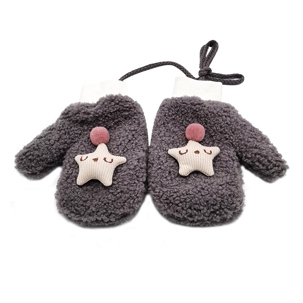 Leuke Herfst Winter Warm Thicken Handschoenen Kinderen Kids Fleece Zachte Meisje Jongen Mitten Imitatie Lam Pluche Leisure Verdikking: 22x10.5cm D
