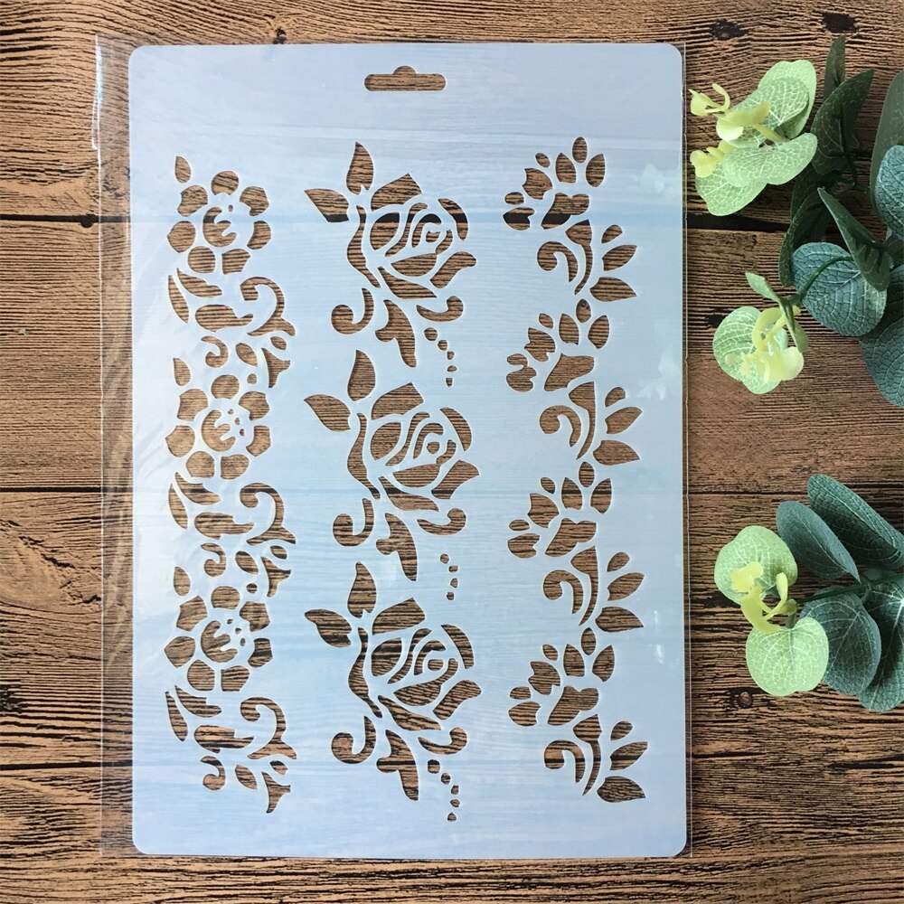 26 cm Rose Bloem DIY Gelaagdheid Stencils Schilderij Plakboek Kleuring Embossing Album Decoratieve Papieren Kaart Template