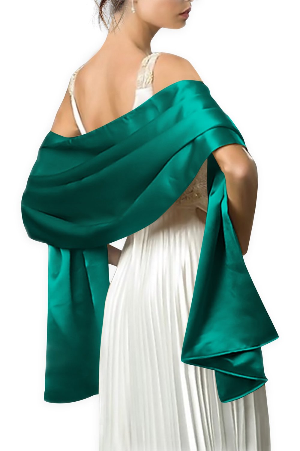 Satynowy wieczór weselny formalny Prom Cocktail Wrap Cape szalik ślubny szal 150CM długość 50CM szerokość.