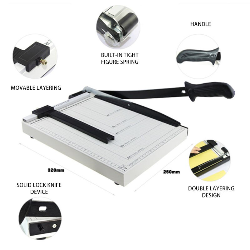 A4 Manual paper Cutter Desktop Paper Cutting Guillotine Paper Cutting Machine Trimmer Crafts Photo Office Home Accessories 1pc