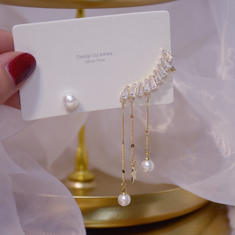 Ins offre spéciale de bohême gland CZ boucle d'oreille pour les femmes 14K véritable or complet Zircon boucle d'oreille Eardrop bijoux faits à la main